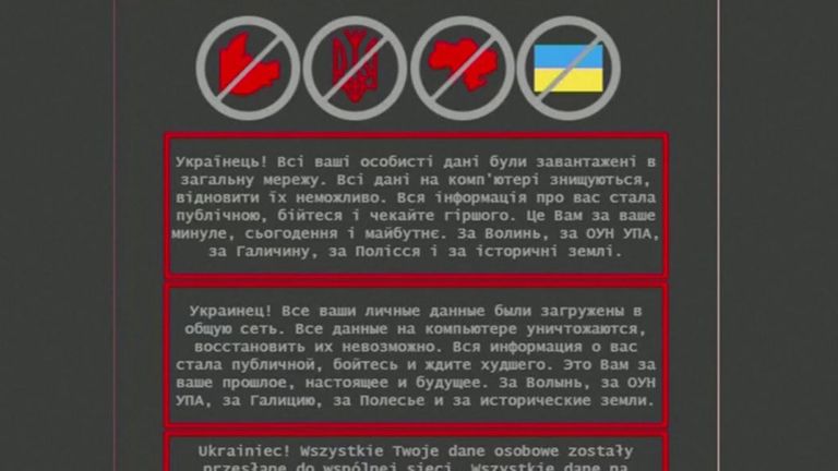 Several Ukrainian government websites were affected