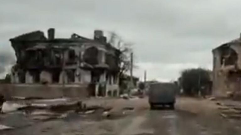 Driving through war-torn Mariupol
